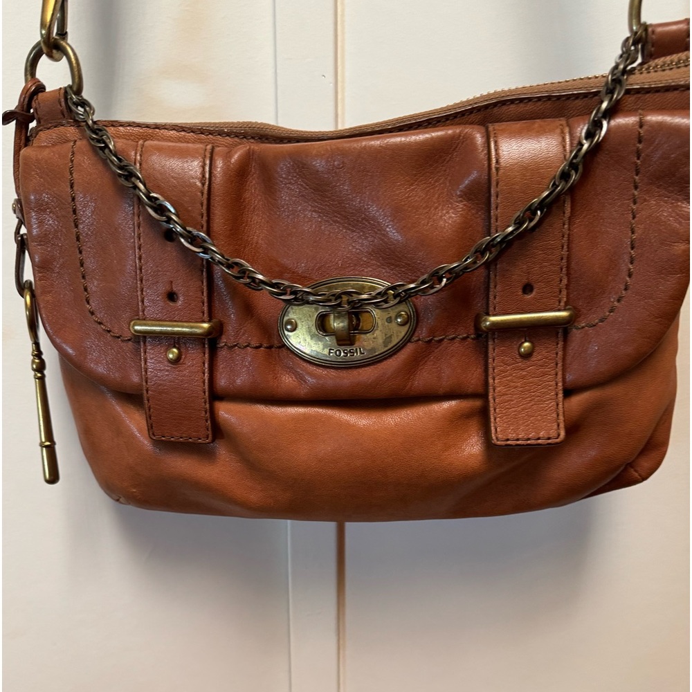 FOSSIL Brown leather handbag